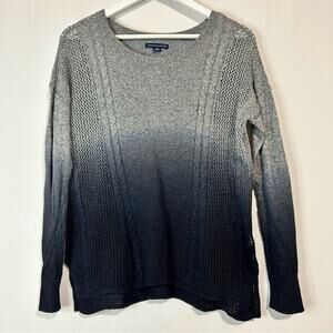 American Eagle Women’s Long Sleeve Ombre Knit Sweater Grey Black Size Small EUC